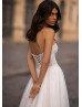 Strapless Beaded Ivory Lace Tulle Timeless Wedding Dress